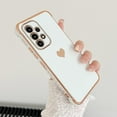 thumbnail image 3 of Samsung Galaxy A53 5g Phone Case with Camera Protection,Luxury Cute Love Heart Plating Edge Phone Case,Soft Silicone Shockproof Bumper with Cute Small Love Heart Pattern-White, 3 of 10