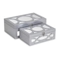 thumbnail image 4 of Harlane Set of 2 Overlayed Mirror Silver Boxes, 4 of 6