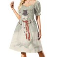 thumbnail image 1 of Vestido de manga corta de muñeco de nieve, vestido de verano para mujer, vestidos casuales, vestido de verano para mujer, vestidos de novia, 1 of 8