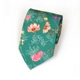 thumbnail image 2 of Romario Manzini Green Cotton Floral Necktie with Handkerchief for Men, 2 of 5