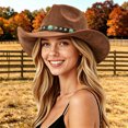 thumbnail image 2 of Felt Cowboy Hat Cattleman Pinch Front Shapeable Wide Brim Western Hat for Men Women, 2 of 5
