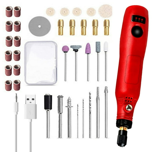 MesaSe Outil Rotatif Sans Fil Vitesse Réglable Mini Meuleuse Électrique Stylo de Gravure Rechargeable avec 3 Vitesses et 36 Accessoires
