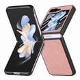 thumbnail image 1 of Compatible with Samsung Galaxy Z Flip 5 Case, Luxury Hinge Protection + Steel Screen Cover Drop-Resistance Ultra Slim Bumper Frame Folding Case for Samsung Galaxy Z Flip 5 5G, Pink, 1 of 8