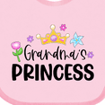thumbnail image 4 of Inktastic Grandma's Princess Crown and Flowers Girls Baby Bib, 4 of 4