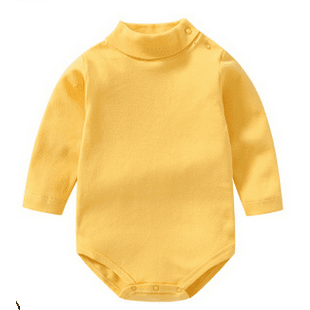 

Baby Boy Girl Long Sleeve Shirt Bodysuit Turtleneck Romper Winter Clothes Toddler Fall Pajama Layer Top