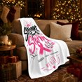 thumbnail image 3 of Stronger Than Storm Breast Cancer Awareness Motivational, Cozy Typography Art Scene, Warm Flannel Blanket for Living Room and Reading Nook, Art Lovers Encouragement Gift, Artistic Home Decor, 3 of 9