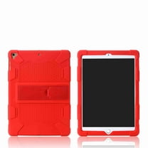 Dteck Case For iPad Air 2 / iPad 9.7 5th 2017 /iPad 9.7 6th 2018 / Pro 9.7 2016 Shockproof Silicone Anti Slip Kids Friendly Protective Hard PC Kickstand Cover, red