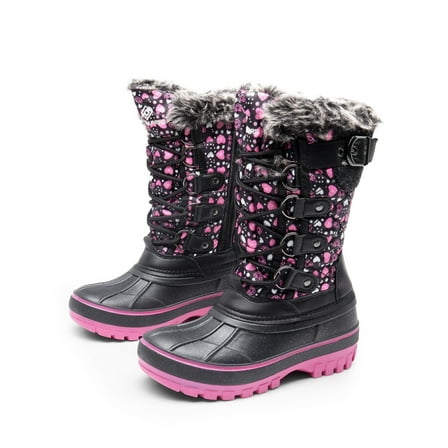 DREAM PAIRS Ankle Snow Boots Boys Girls Winter Warm Lace Up Waterproof Boots Shoes