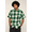 New- Short Sleeve Green, variant on Western Casual Plaid Long Sleeve Button Up Shirt SS30 - BLACK - 2X-Large