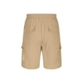 thumbnail image 4 of Homenesgenics Men's Shorts Cargo Solid Color Sports Fitness Elastic Waist Drawstring Workwear Multi-Pocket Cropped Pants Brown XXL, 4 of 8