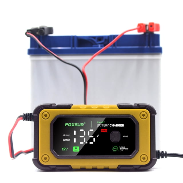 Cargador Batería 12V 7A Pantalla Completamente Automático para AGM GEL WET