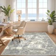thumbnail image 3 of Design&I 8'x10' Washable Area Rug Extra Large Skid-Resistant Low Profile Chinoiserie Vintage Floral Toile With Bird And Pagoda Garden for Living Room, Family, 3 of 7
