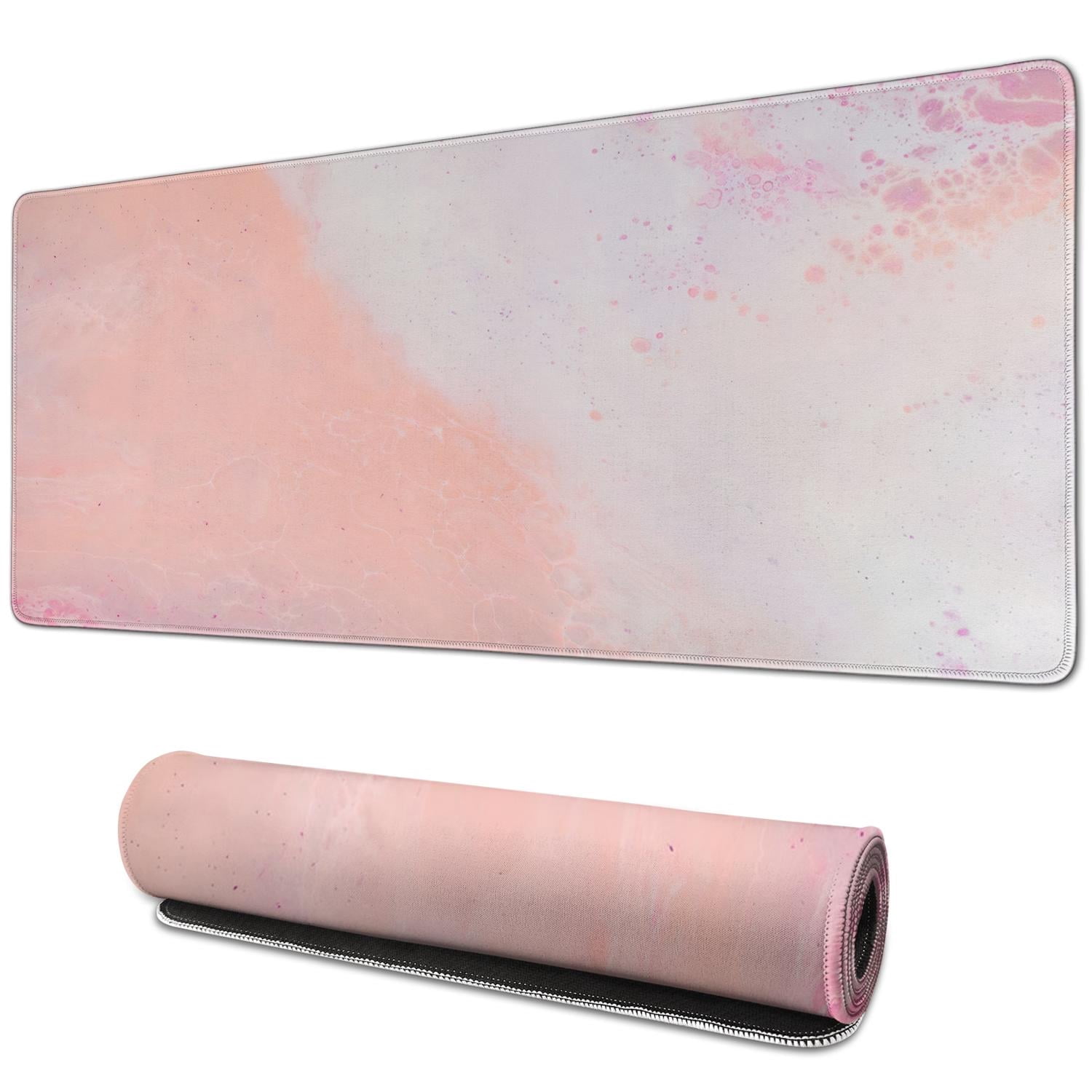 Inspirational Pink Mouse Pad for a Positive Workspace - Large 31.5x11.8in Desk Mat & Keyboard Pad, Laptop Protector - Ideal Cute Pink Desk Accessories
