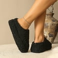 thumbnail image 4 of Cotton House Slippers for Women Comfortable Closed Toe Warm Fuzzy Slippers Platform Non Slip Bedroom Shoes Black Size 8.5, 4 of 7