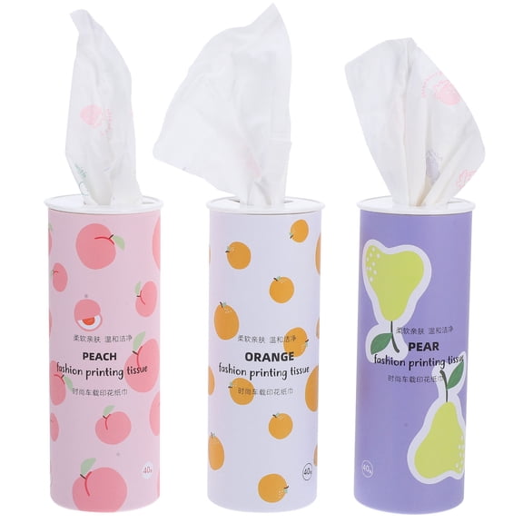 Supvox 3Pcs Car Tissue Cylinder Box Assorted Color Round Tube Holder for Car Interior