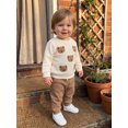 thumbnail image 6 of Miaouyo Toddler Baby Boy Fall Outfit Bear Long Sleeve Sweatshirt and Joggers Set, 6 of 9