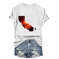 thumbnail image 1 of Camisetas de Manga Corta para las Mujeres de Moda Imprimir Cuello Redondo Camiseta, Mezcla de Poliéster Ligero para Primavera Verano Otoño, 1 of 8