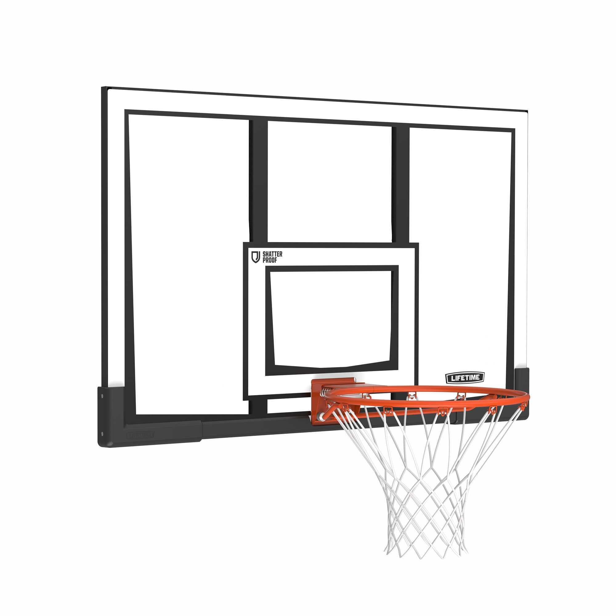 lifetime basketball backboard and rim (52-inch polycarbonate) - 90087