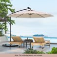 thumbnail image 3 of Costway 8.2' Beige Round Cantilever Patio Umbrellas, LED Lights, 3 of 10