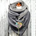 thumbnail image 2 of Women Colorful Dandelion Print Cotton Winter Warm Button Up Scarf, 2 of 3