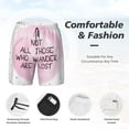 thumbnail image 5 of Lsque Mens Swim Trunks Not All Those Who Wander Are Lost Pattern - Bathing Suit Compression Liner - Beach Swim Shorts Swimwear - (S-3XL) - Stretch Quick Dry -, 5 of 9