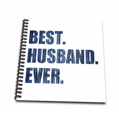 3dRose Best Husband Ever - cut out of dark blue jean denim texture graphic - Mini Notepad, 4 by