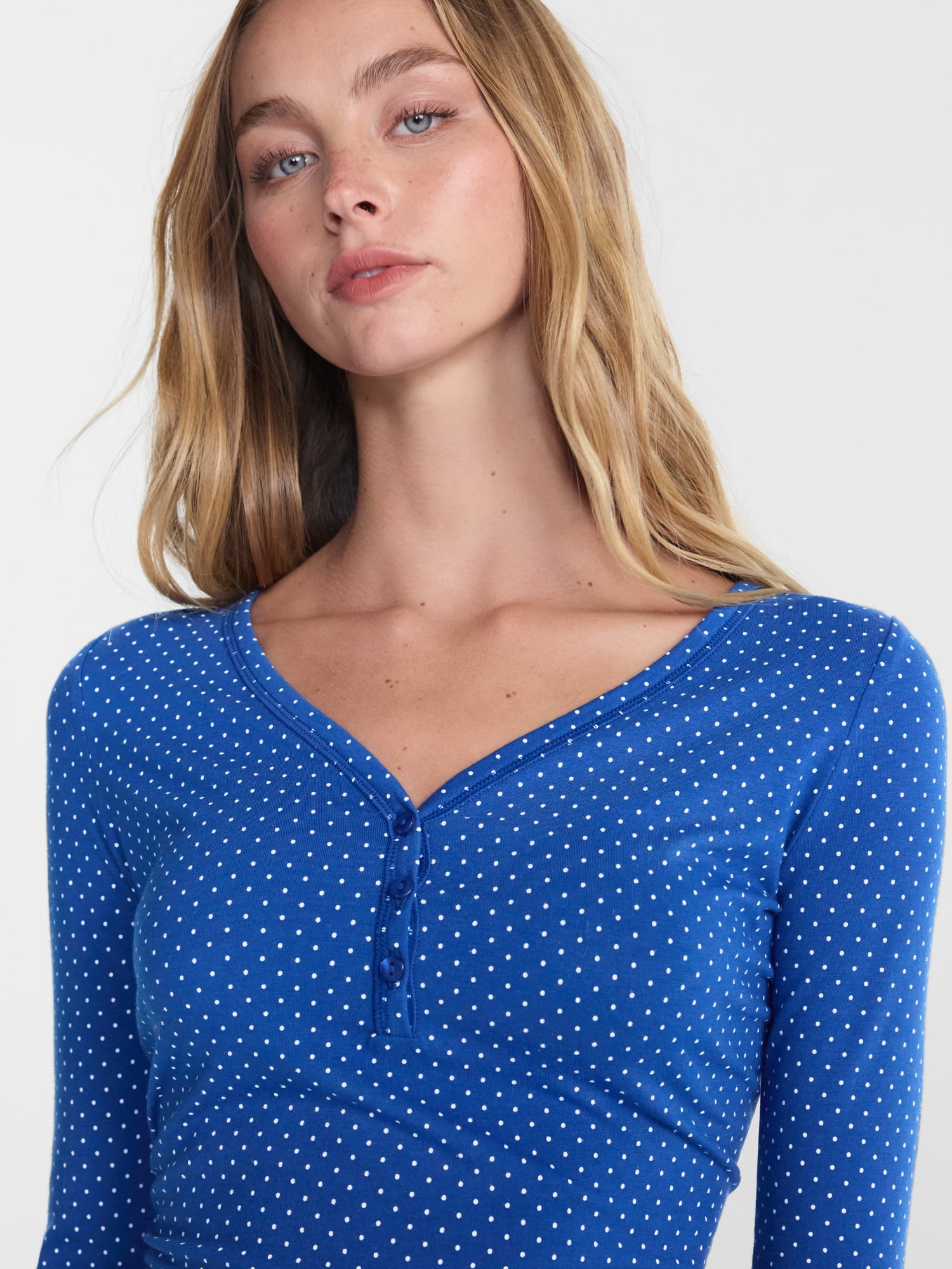 No Boundaries Cloud Core Henley Sleep Shirt, Women's XXS-3X