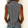 thumbnail image 5 of cocolona Womens Summer Plaid Tank Tops Collar Sleeveless Button Shirts Trendy Casual Slim Fit Blouses, 5 of 6