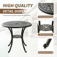 "PATIOIN Cast Aluminum Bistro Dining Table, 31.5"", Outdoor/Indoor