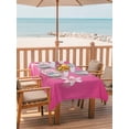 thumbnail image 2 of Outdoor Tablecloth with Umbrella Hole for Patio/Picnic/Party/Camping, Pink String Waterproof Table Cloth Rectangle Table Cover Washable, Spring Flowers Breast Cancer Awareness (60"x 102"), 2 of 8