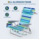 thumbnail image 3 of Silla De Playa Plegable Tipo Mochila Garvee De 5 Posiciones, Con Estructura De Aluminio Y Portavasos, 1 Unidad., 3 of 10