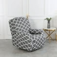 thumbnail image 1 of Protecteur de Meuble 4 Pcs, Étui Inclinable à Carreaux Rayés avec Poches, Housse de Fauteuil Inclinable 1 Place avec Bas Élastique, 1 of 13