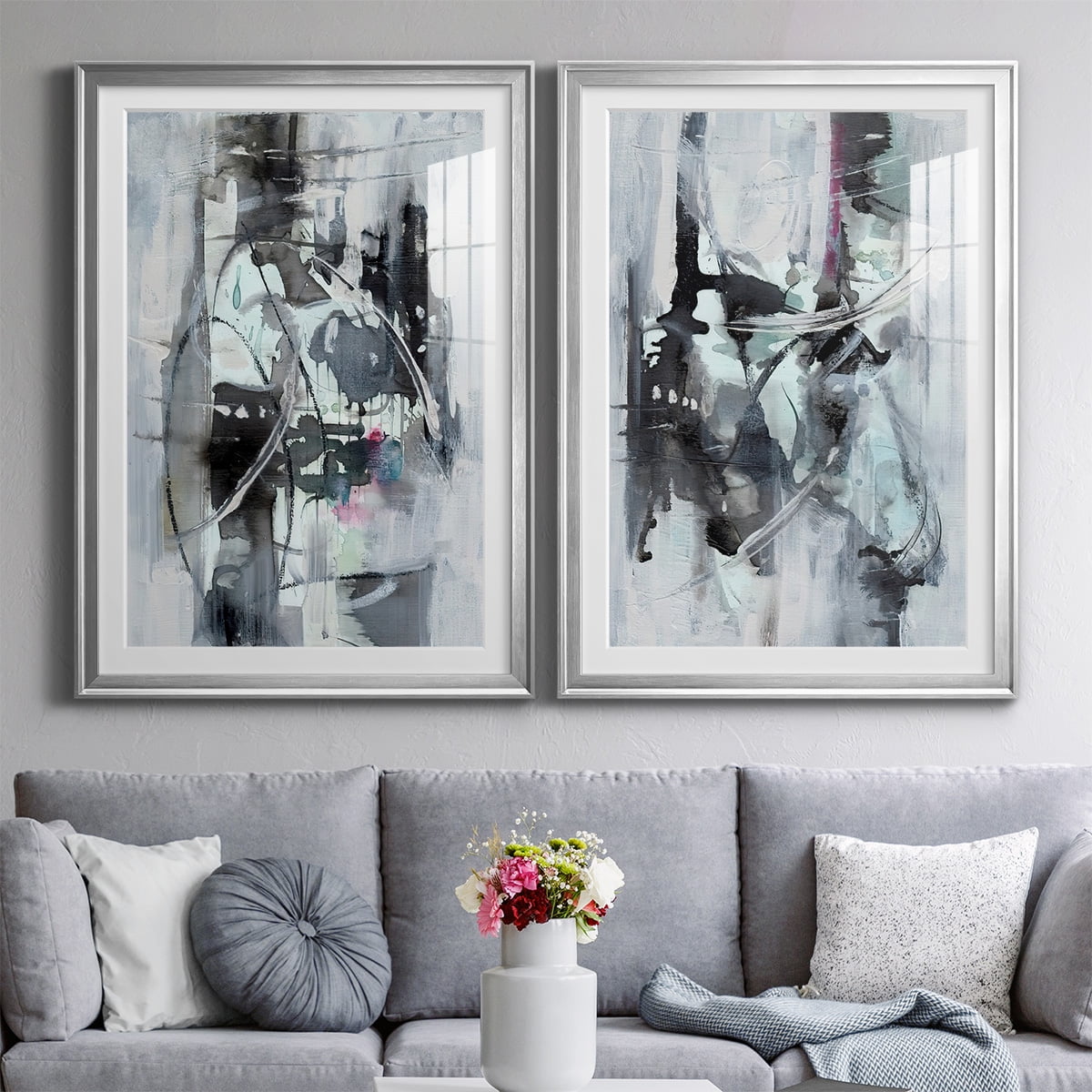 Wexford Home Indian Lore I Premium Framed Print, 30.5" x 42.5" - Ready to Hang, Silver (Set of 2)