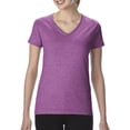 thumbnail image 1 of T-Shirt à Col en V pour Femmes en Coton Épais, L, Orchidée Radiant Chiné, 1 of 3