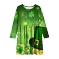 thumbnail image 6 of Kids St Patricks Day Dress Girls Green Yellow Long Sleeve Party Outfit with Clovers & Leprechaun Hats Sizes 4-14,Size 13-14 T, 6 of 6