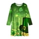 thumbnail image 5 of Vestido de manga larga con cuello redondo para niñas, vestido elástico de manga larga, corte A, estilo patinador con volantes, vestido de recital escolar, vestido de manga larga con cuello redondo par, 5 of 5