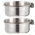 thumbnail image 3 of LHX 2 Sets Parrot Feed Cup Stainless Bird Feeder Bird Food Bowl Cage Parrot Trough, 3 of 8