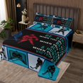 thumbnail image 2 of Erosebridal Ice Hockey Print Coverlet Set Queen, Sport Player Bedding Set, Patchwork Decor 3 Pieces, 2 of 5