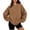 Brown, variant on Women's Leopard Print Crew Neck Sweatshirt, Long Sleeve Pullover Casual Relaxed Fit Top for Everyday Wear