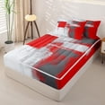thumbnail image 2 of Homewish Red Abstract Ombre Zipper Twin Comforter Sets with Fitted Sheet and 2 Pillowcases,Grunge Aesthetic Zipper Bedding Set,Black Reversible,4pcs, 2 of 8