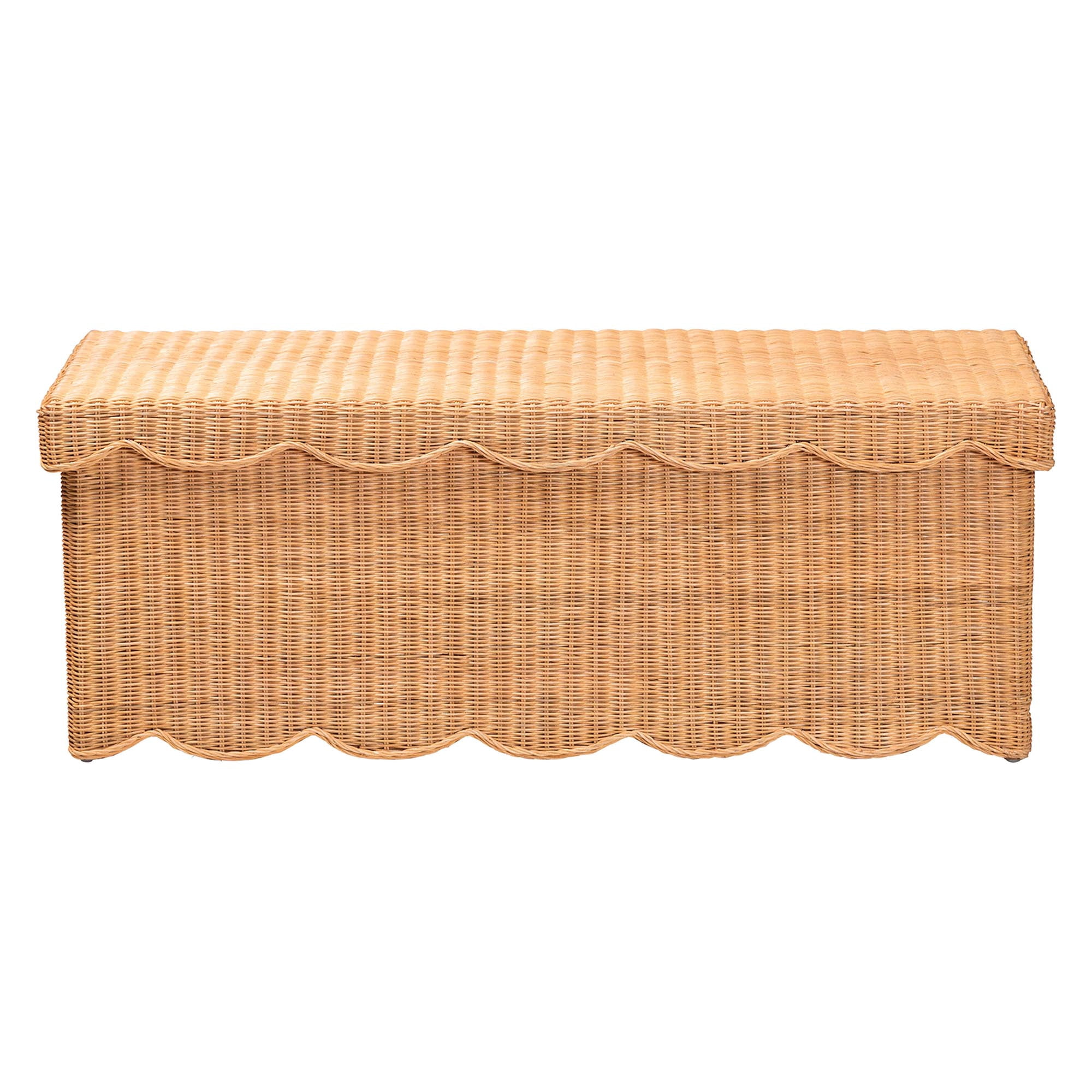 bali & pari Yoselin Boho Storage Bench, Light Honey