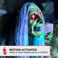 thumbnail image 6 of Haunted Hill Farm 5.2 ft Lifesize Animatronic Witch with Lights and Sound, Indoor/Covered Outdoor Halloween Decoration, HHWITCH-46FLSA, 6 of 18