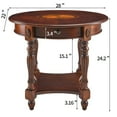 thumbnail image 5 of JESONVID Solid Wood Oval End Table with Drawer and Storage Shelf, Traditional Vintage Side Table Polished Edging Sofa Table Bedside Nightstand for Living Room Bedroom Home, Cherry Walnut, 5 of 8
