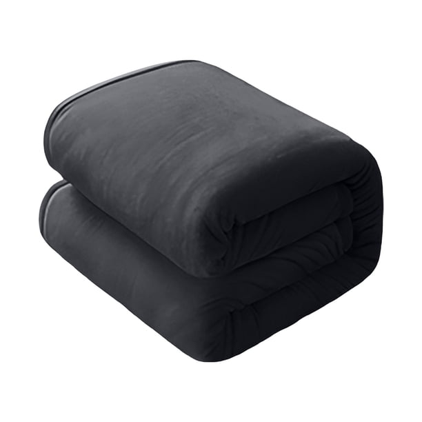 Manta de forro polar, súper suave, sólida y cálida, 70 x 100 cm, manta individual, acogedora y ligera, ideal para sofá, cama y sofá. Aestivo | Negro | AESTIVO