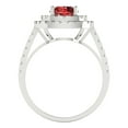 thumbnail image 4 of 1.615 ctw Solitaire with Zirconia Diamond Accents Anniversary Ring for Women | Round Cut Natural Garnet | Hyperallergenic Solid 18K White Gold, 4 of 5