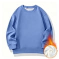 thumbnail image 3 of Tsivenald Cotton Boys Sweatshirt Oversized Long Sleeve Warm Sweatshirt Casual Soft Fall Winter Crew Neck Pullover Tops(3-4 Years,Blue), 3 of 8