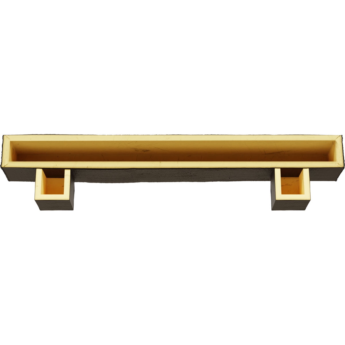 Ekena Millwork 4"H x 8"D x 72"W Rough Cedar Faux Wood Fireplace Mantel Kit w/ Alamo Corbels, Natural Ash