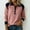 Pink, variant on Caywon Women's 3/4 Sleeve Blouse Casual Loose Long Sleeve Round Neck Patchwork Blouse Soft Breathable Fabric Versatile Design for Daily Home Casual Wear