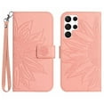 thumbnail image 3 of Cowithday Flip Wallet Cover Case for Samsung Galaxy S24 Ultra 5G Phone, S24 Ultra TPU Case, PU Leather Embossed Sunflower Shockproof Kickstand Slim Magnetic Case for Samsung S24 Ultra 5G, Pink, 3 of 12