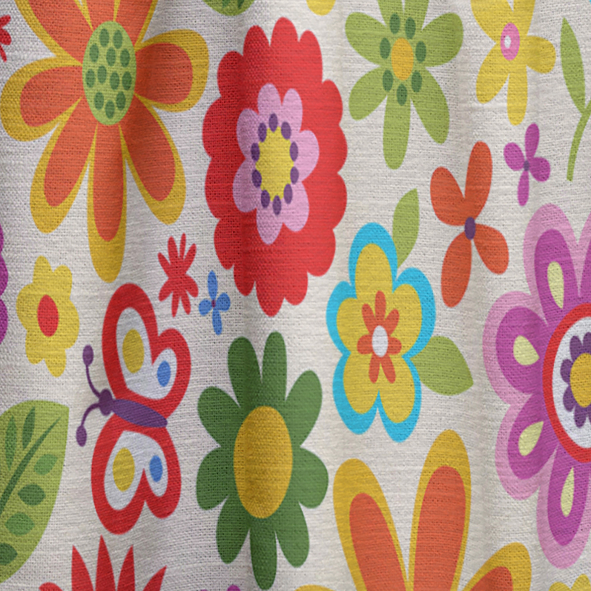 Designart 'Floral Retro Pattern XVIII' Bohemian & Eclectic Curtain Panel
